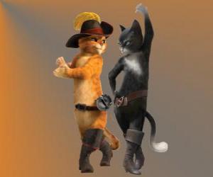Puzzle Γάτος Σπιρουνάτος χορό με Kitty η θηλυκή γάτα